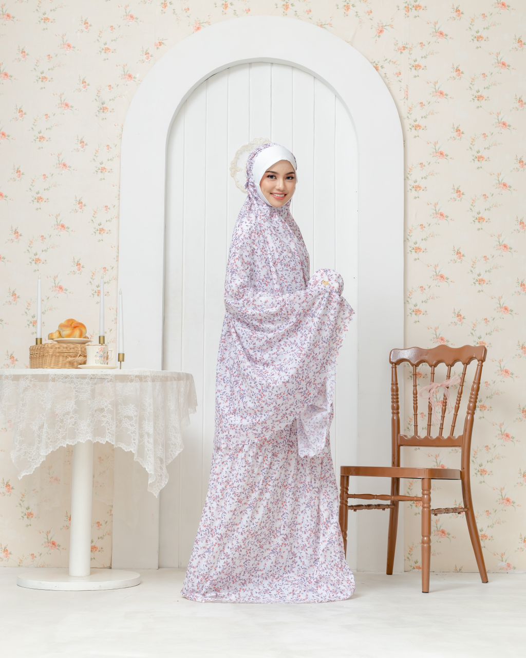 Anna Travel Telekung - White Cloud