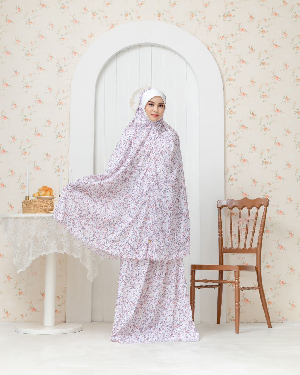 Anna Travel Telekung - White Cloud