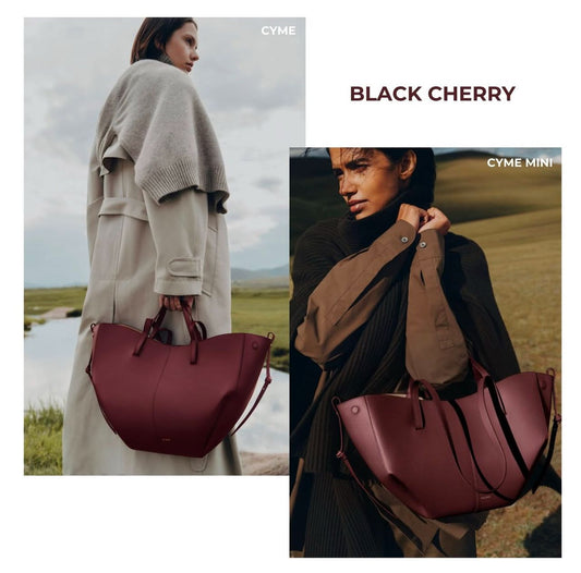 Handbag - Polene Cyme Mini - Black Cherry