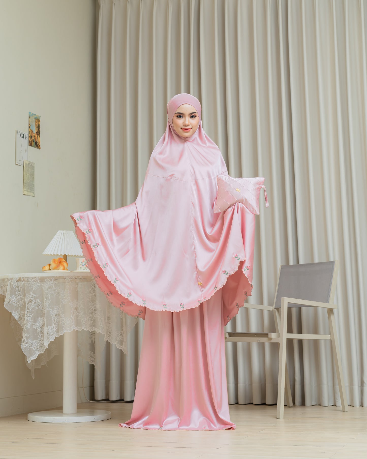 Telekung Ayesha - Rose Gold